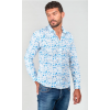 Chemise homme Rasel à motif fleuri bleu et blanc LTCH