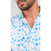 Chemise homme Rasel à motif fleuri bleu et blanc LTCH