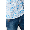 Chemise homme Rasel à motif fleuri bleu et blanc LTCH