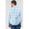 Chemise homme Rasel à motif fleuri bleu et blanc LTCH