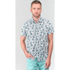 Chemise homme Bremo blanche à motif feuilles LTC