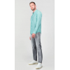 Chemise homme Rodes en lin mélangé bleu turquoise LTC