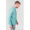 Chemise homme Rodes en lin mélangé bleu turquoise LTC