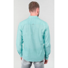 Chemise homme Rodes en lin mélangé bleu turquoise LTC