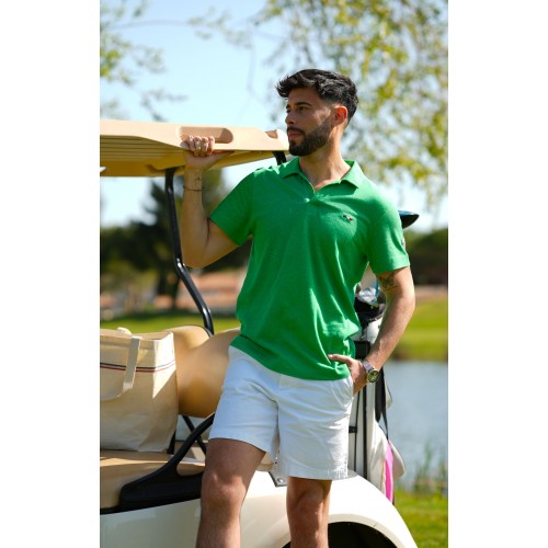 Polo homme en lin, vert LANCELOT LA MARINIERE FRANCAISE