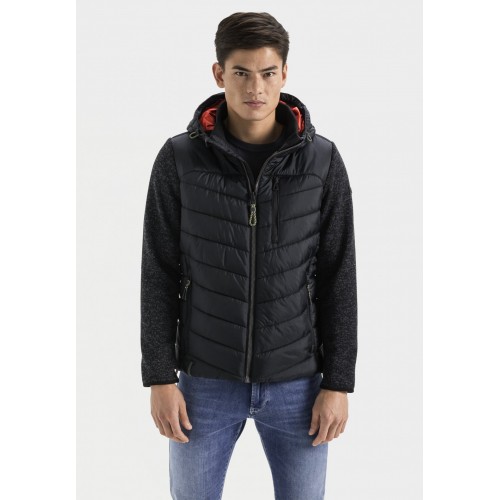 Blouson homme bi matière noir et anthracite CAMEL