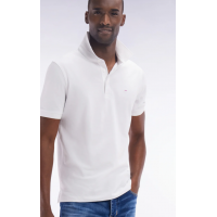 Polo homme EDEN PARK à manches courtes stretch blanc coupe ajustée