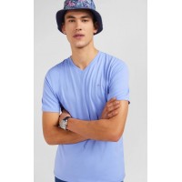 T-shirt homme EDEN PARK bleu col V à manches courtes
