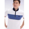 Polo homme EDEN PARK à manches courtes  blanc et bleu