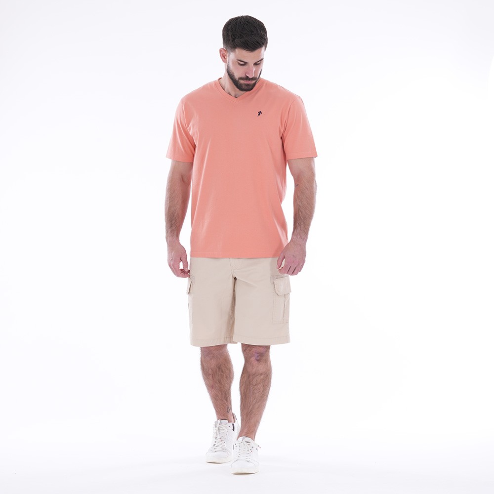 T-shirt homme Basique col V saumon RUCKFIELD