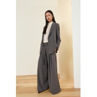 Pantalon femme palazzo gris SOUVENIR