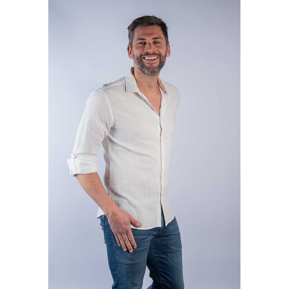 Chemise homme OWENS blanche LA CIBLE ROUGE
