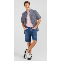 Bermuda homme EDEN PARK en jean effet délavé