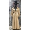Robe longue satinée beige