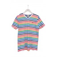 T-Shirt col V homme JULES blanc rayé multico LA MARINIERE FRANCAISE