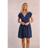 Robe courte plissée marine MOLLY BRACKEN