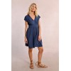 Robe courte plissée marine MOLLY BRACKEN
