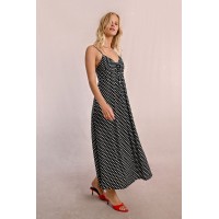 Robe longue à pois noir et blanc MOLLY BRACKEN