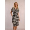 Robe midi imprimée noire et beige MOLLY BRACKEN