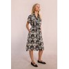 Robe midi imprimée noire et beige MOLLY BRACKEN