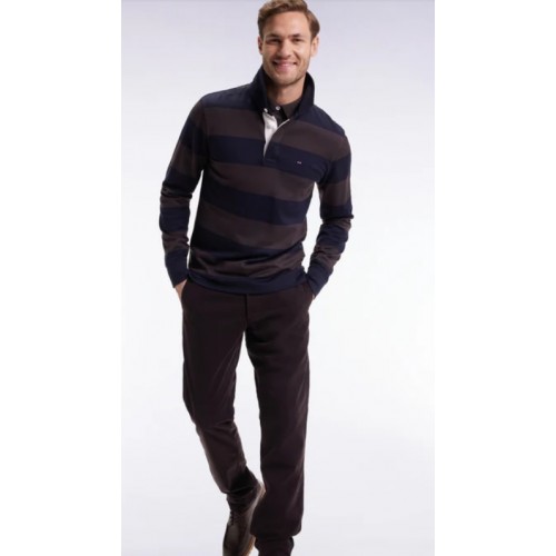 Pantalon chino homme en coton stretch marron EDEN PARK