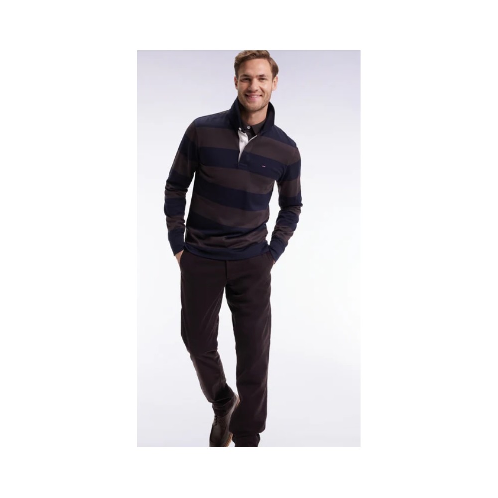 Pantalon chino homme en coton stretch marron EDEN PARK