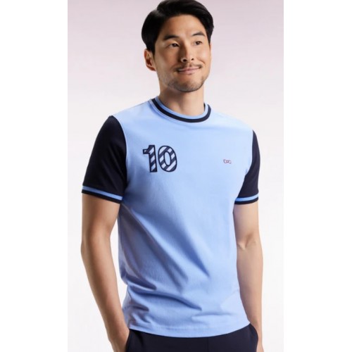T-shirt homme EDEN PARK, bicolore à manches courtes ciel broderie 10