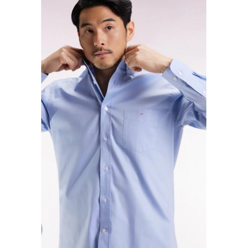 Chemise homme EDEN PARK en coton ciel coupe droite