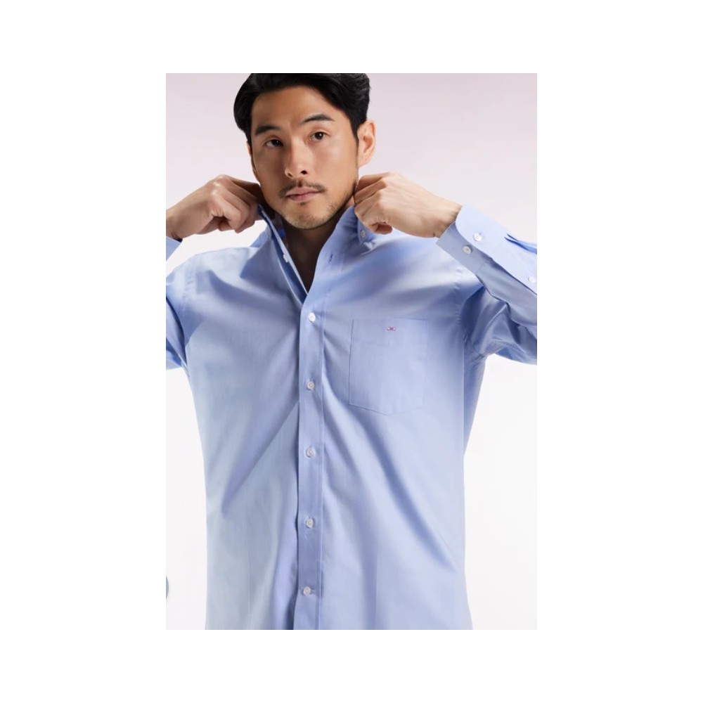 Chemise homme EDEN PARK en coton ciel coupe droite