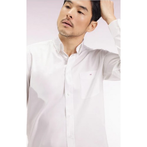 Chemise homme EDEN PARK en coton blanc coupe droite