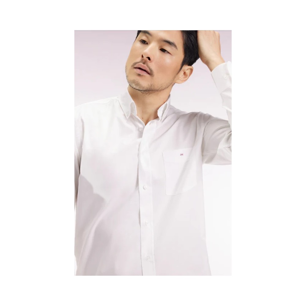 Chemise homme EDEN PARK en coton blanc coupe droite