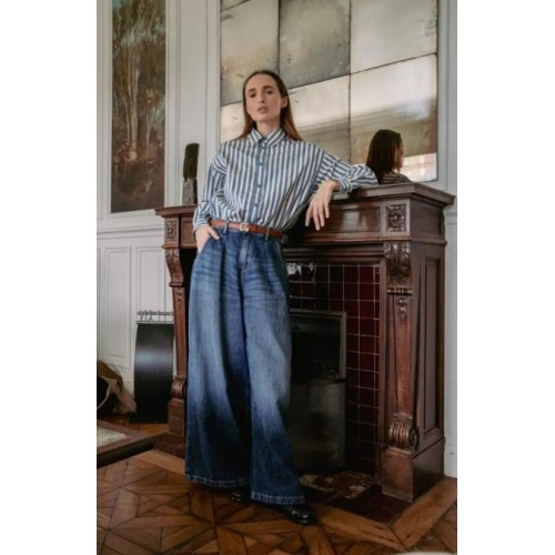 Jeans extra wide leg taille haute bleu N°3 LE TEMPS DES CERISES