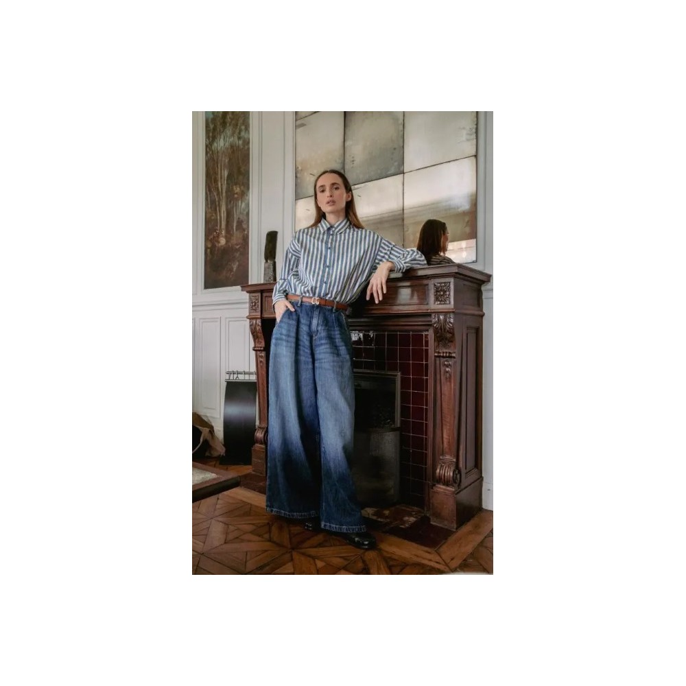 Jeans extra wide leg taille haute bleu N°3 LE TEMPS DES CERISES