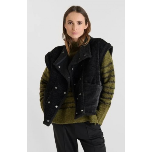 Gilet femme sans manches Fuji noir LE TEMPS DES CERISES