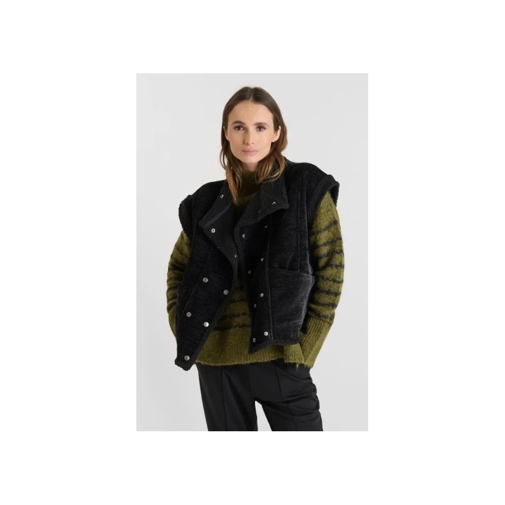 Gilet femme sans manches Fuji noir LE TEMPS DES CERISES