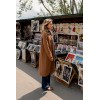Manteau femme, camel, droit en maille MOLLY BRACKEN