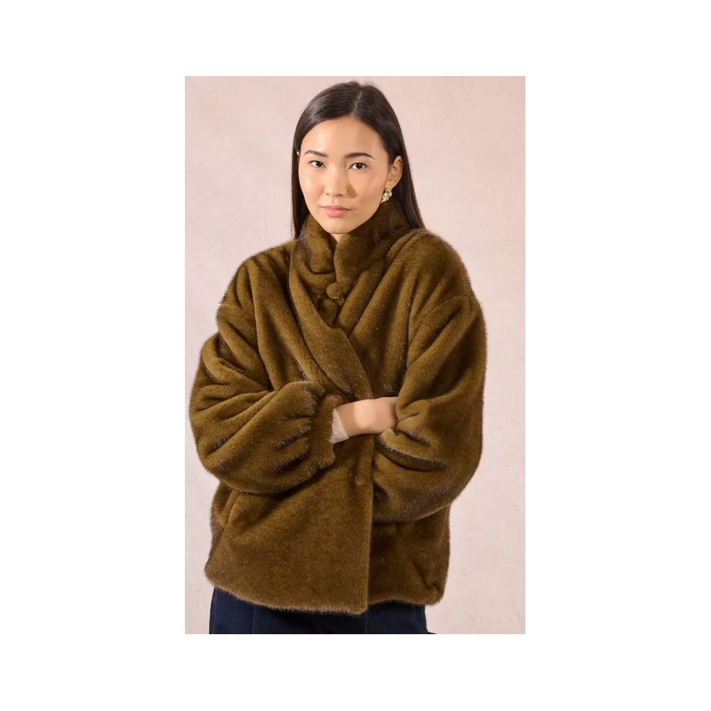 Veste femme, kaki imitation fourrure MOLLY BRACKEN