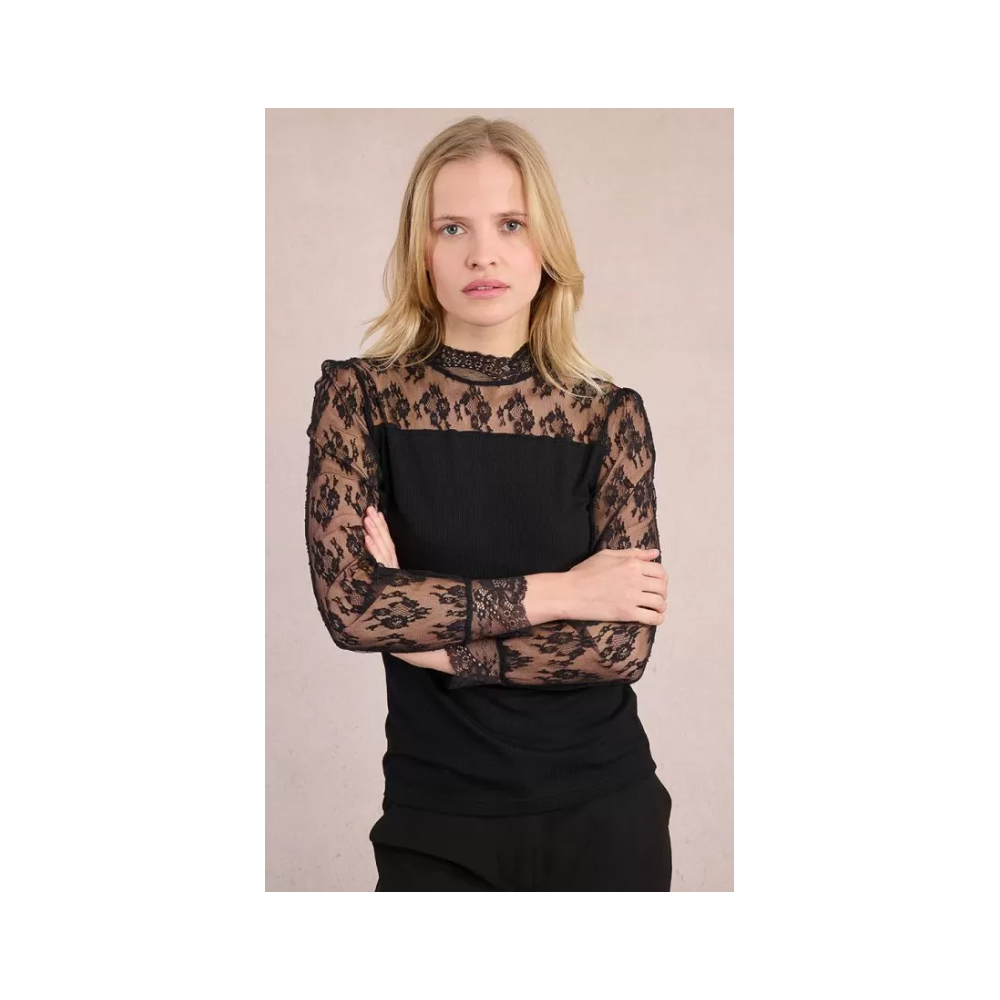 Top fin à dentelle noir MOLLY BRACKEN