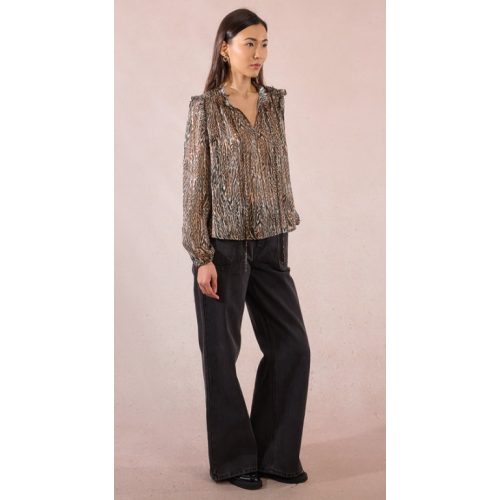 Blouse en voile imprimé animalier MOLLY BRACKEN