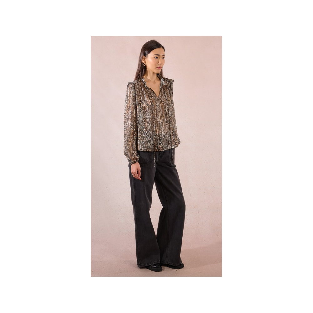 Blouse en voile imprimé animalier MOLLY BRACKEN