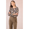 Blouse oversize, imprimé noir et beige MOLLY BRACKEN