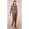 Blouse oversize, imprimé noir et beige MOLLY BRACKEN