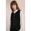 Gilet femme sans manches en velours, noir MOLLY BRACKEN