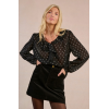 Jupe courte en velours côtelé noir MOLLY BRACKEN