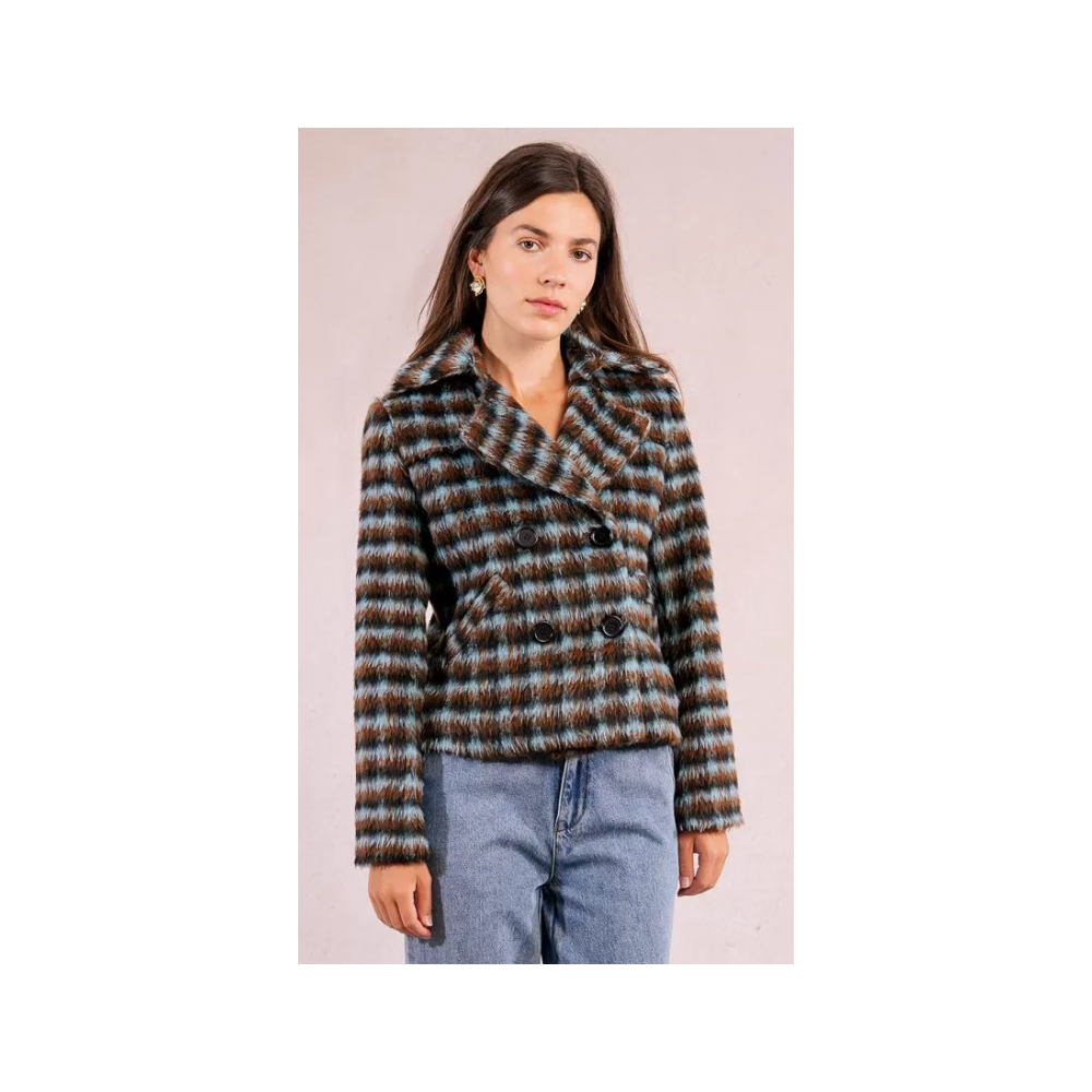 Manteau femme texturé à carreaux MOLLY BRACKEN