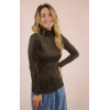 Col roulé femme, marron, fin en maille irisée MOLLY BRACKEN