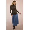 Col roulé femme, marron, fin en maille irisée MOLLY BRACKEN