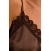 Caraco satiné, marron, bordure à dentelle MOLLY BRACKEN