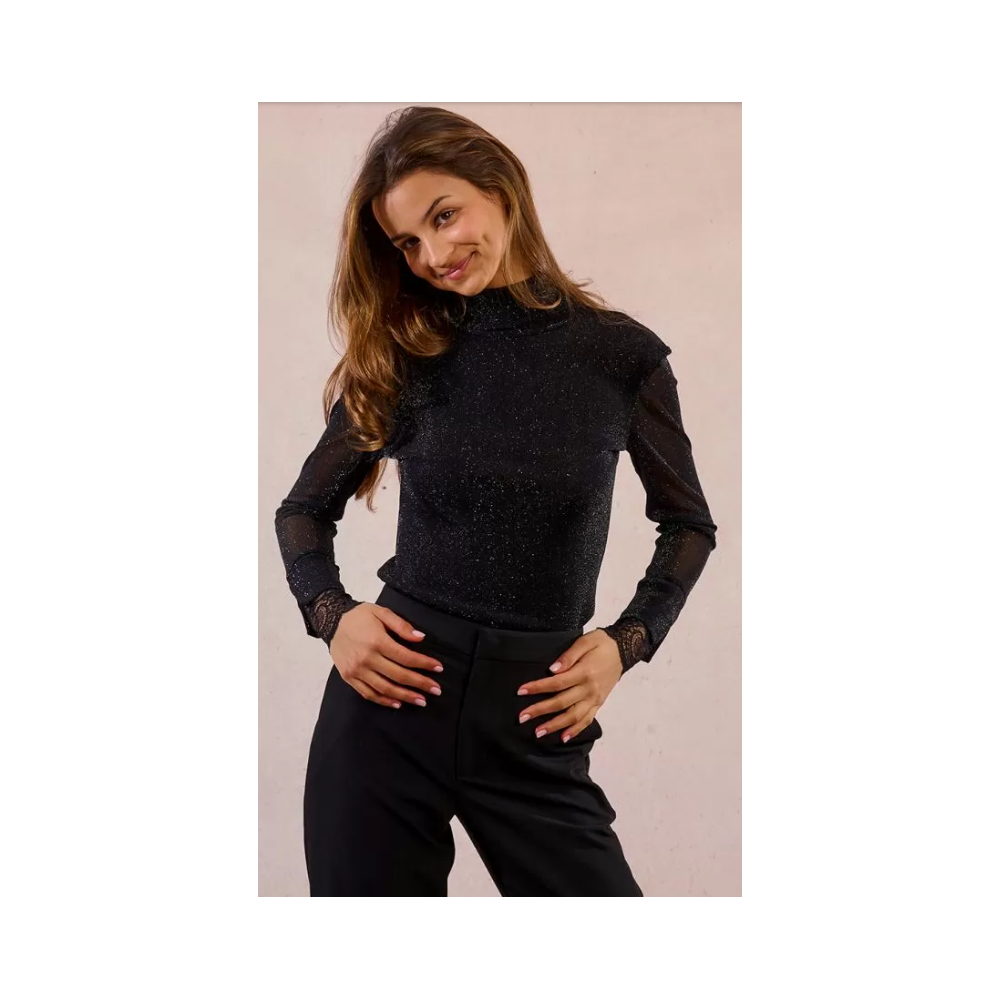 Sous-pull femme, noir en résille MOLLY BRACKEN