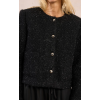 Veste femme, noire, courte texturée, fils métallisés MOLLY BRACKEN